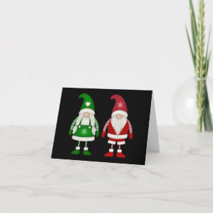 MERRY CHRISTMAS Happy Holiday Snowflake Gnomes Feiertagskarte