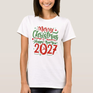 Merry Christmas Happy New Year 2026 Reindeer T-Shirt