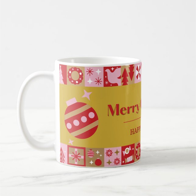 Merry Christmas & Happy New Year Mug Kaffeetasse (Links)