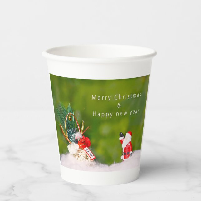Merry Christmas & Happy New Year Pappbecher (Vorderseite)
