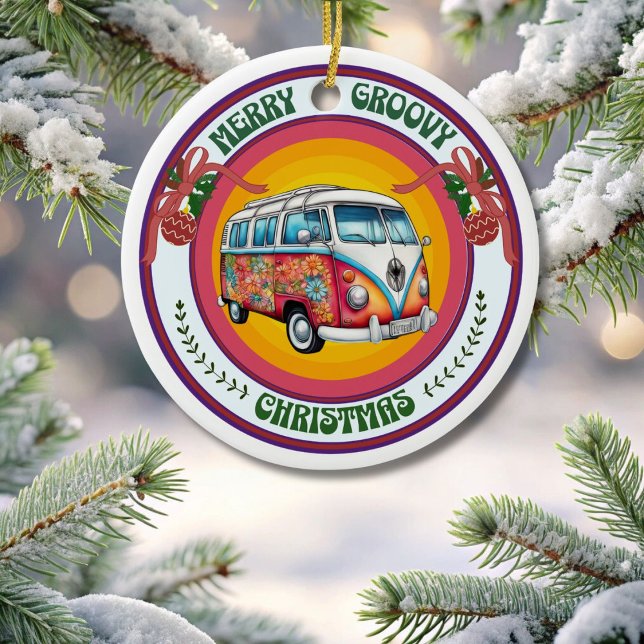 Merry Christmas Hippie Van Ornament (Von Creator hochgeladen)