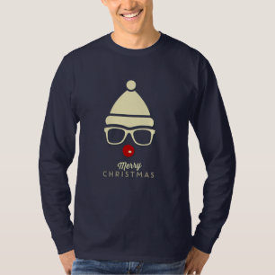 Merry Christmas Hipster Rudolph T-shirt Homme