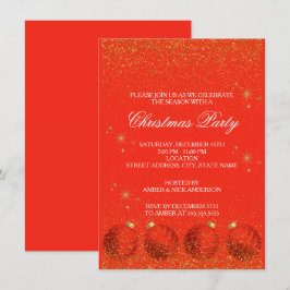 Merry Christmas Holiday Party Glitter Einladung