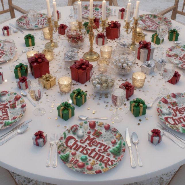 Merry Christmas Holiday Plate Pappteller (Von Creator hochgeladen)