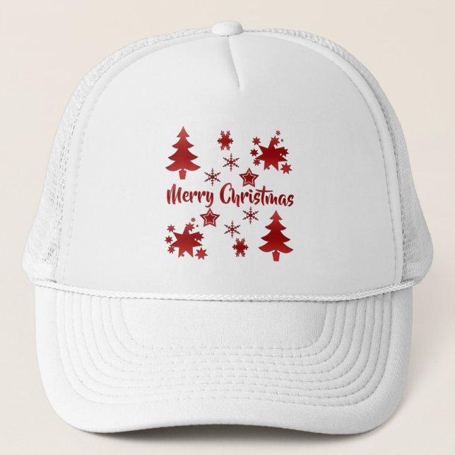 Merry Christmas, Holiday Red Design, Truckerkappe (Vorderseite)