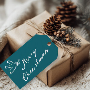 MERRY CHRISTMAS Holiday Simple Dove CUSTOM Geschenkanhänger