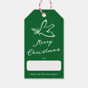 MERRY CHRISTMAS Holiday Simple Dove CUSTOM Geschenkanhänger