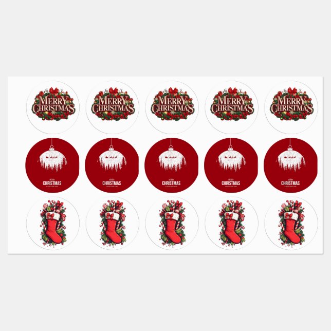 Merry Christmas Holiday Stickers (Feuille)