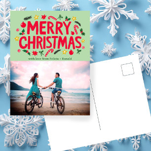 MERRY CHRISTMAS Holiday Xmas CUSTOM FOTO Postkarte