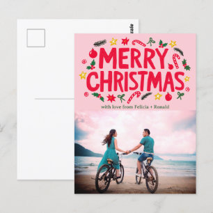 MERRY CHRISTMAS Holiday Xmas CUSTOM FOTO Postkarte