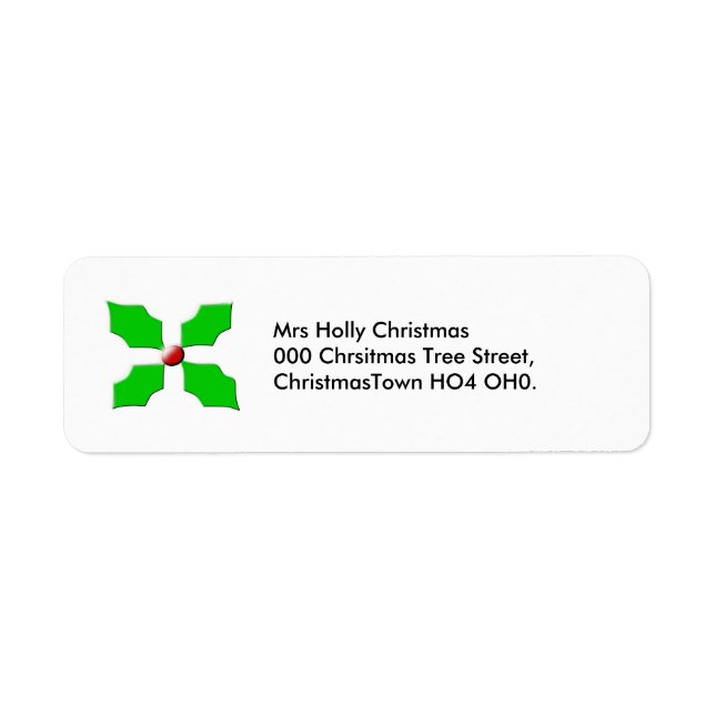 Merry Christmas Holly Custom Address Labels (Vorne)