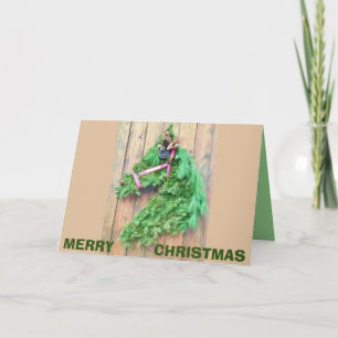 MERRY CHRISTMAS HORSE WREATH CARD KARTE