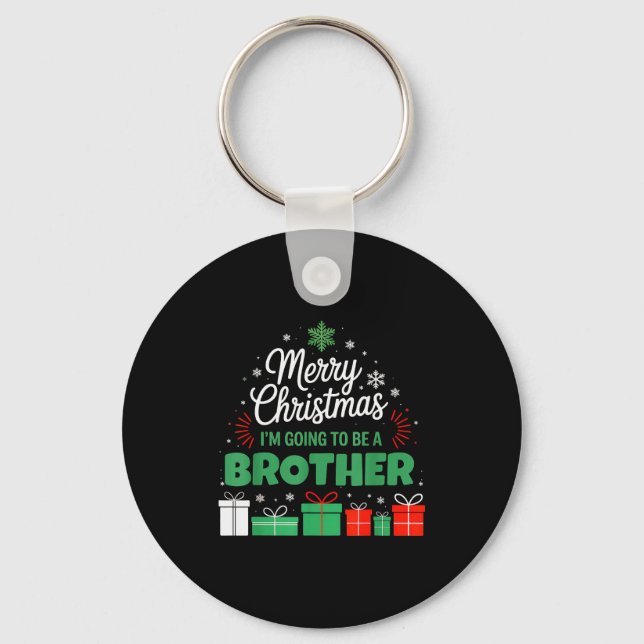 Merry Christmas I'm Going To Be An Brother Pregnan Schlüsselanhänger (Vorderseite)
