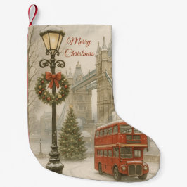 Merry Christmas in London Postcard Traveler Gift Kleiner Weihnachtsstrumpf