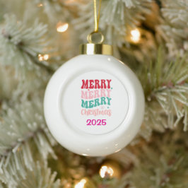 Merry Christmas Keramik Kugel-Ornament