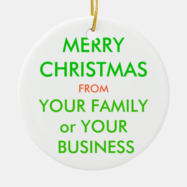 MERRY CHRISTMAS, KERAMIKORNAMENT (Vorne)