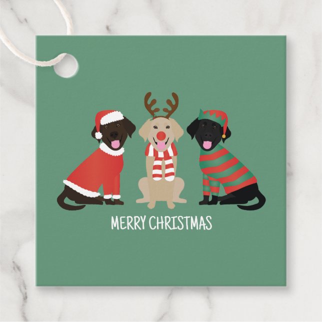 Merry Christmas Labrador Retriever Hunde Geschenkanhänger (Vorderseite)