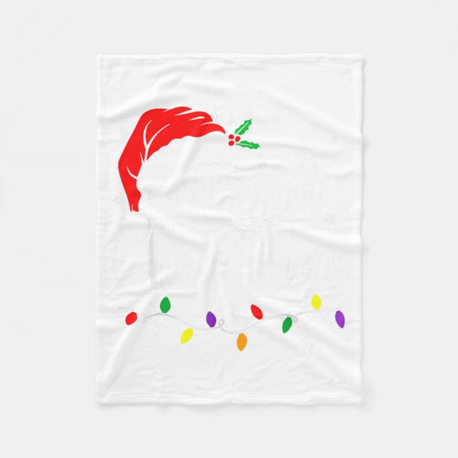 Merry Christmas Lights Red Santa Hat Xmas Family M Fleecedecke (Vorderseite)
