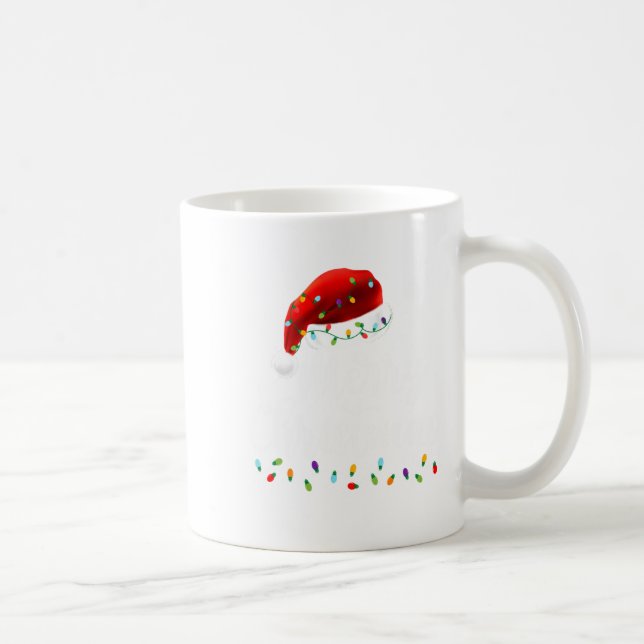 Merry Christmas Lights Red Santa Hat Xmas Family M Kaffeetasse (Rechts)
