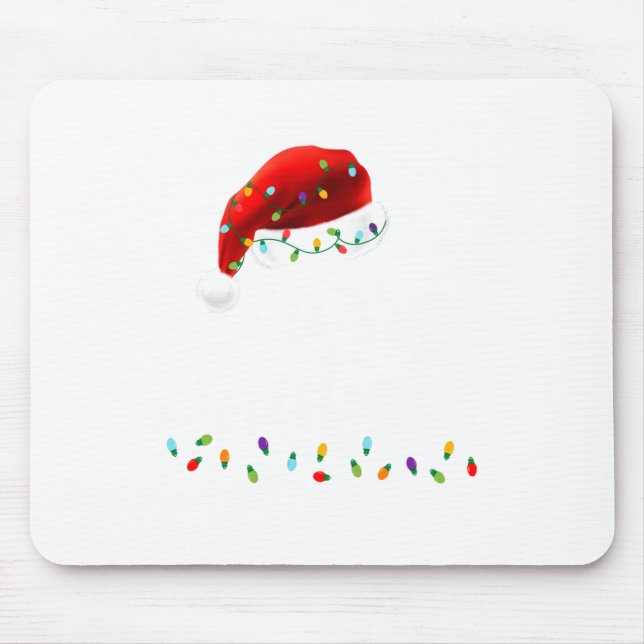 Merry Christmas Lights Red Santa Hat Xmas Family M Mousepad (Vorne)
