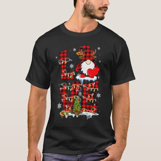 Merry Christmas Love  Gnome Winter Snow T-Shirt (Vorderseite)