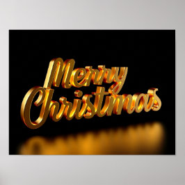 Merry Christmas Luxury Typography Poster Paper H13
