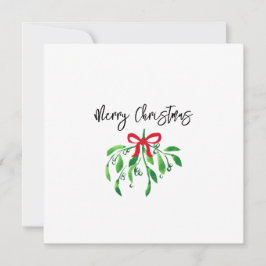 MERRY CHRISTMAS Mistletoe Festive Holiday Kiss Karte