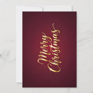 "Merry Christmas" mit goldglänzender Schrift Einladung