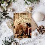 Merry Christmas Modern 2 Family Photo Gold Folien Feiertagskarte<br><div class="desc">Elegance in Every Detail: Personalized Christmas Card with Real Gold Foil Elevate your holiday greetings with our Personalized Christmas Card, a masterpiece of modern elegance. Featuring your cherished family photo on the front, along with the prominent greeting "Merry Christmas" in real gold foil, your family name, and the year, this...</div>