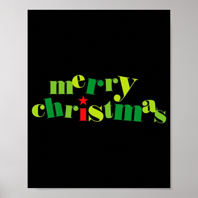 Merry Christmas Modern Tygraphy  Poster (Vorne)