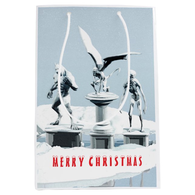 Merry Christmas. Monster ice sculptures Mittlere Geschenktüte (Vorderseite)