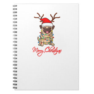 MERRY CHRISTMAS MOPS Eigentümer Uggge Christmas Fu Notizblock