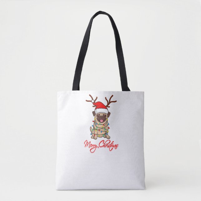 MERRY CHRISTMAS MOPS Eigentümer Uggge Christmas Fu Tasche (Vorderseite)
