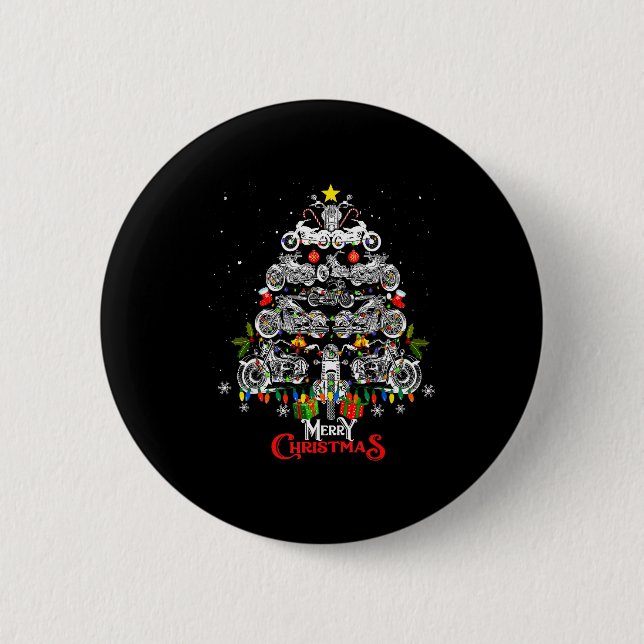 Merry Christmas Motorcycle Tree Christmas Lights B Button (Vorderseite)