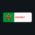 Merry Christmas Mouse Custom Food Labels<br><div class="desc">Auf dieser Tafel klebriger Lebensmitteletiketten findet man einen lustigen Cartoon einer Weihnachtsmaus mit großen runden Augen, rosa Ohren, einer kleinen rosa Nase und niedlichen kleinen zwitschigen Whiskers. Die Maus trägt eine rot-weiße Weihnachtsmannmütze, die Weihnachtsfertig ist. Der Text ist anpassbar, sodass Sie diese Etiketten verwenden können, um hausgemachte Speisen und Getränke...</div>