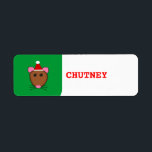 Merry Christmas Mouse Custom Food Labels<br><div class="desc">Auf dieser Tafel klebriger Lebensmitteletiketten findet man einen lustigen Cartoon einer Weihnachtsmaus mit großen runden Augen, rosa Ohren, einer kleinen rosa Nase und niedlichen kleinen zwitschigen Whiskers. Die Maus trägt eine rot-weiße Weihnachtsmannmütze, die Weihnachtsfertig ist. Der Text ist anpassbar, sodass Sie diese Etiketten verwenden können, um hausgemachte Speisen und Getränke...</div>
