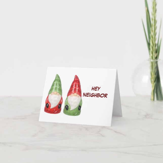 **MERRY CHRISTMAS NEIGHBOR** GNOME-SPASS-KARTE KARTE (Vorderseite)
