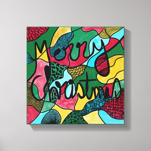 MERRY CHRISTMAS NEUROGRAPHIC & BLACK LINIE LEINWANDDRUCK (Vorderseite)