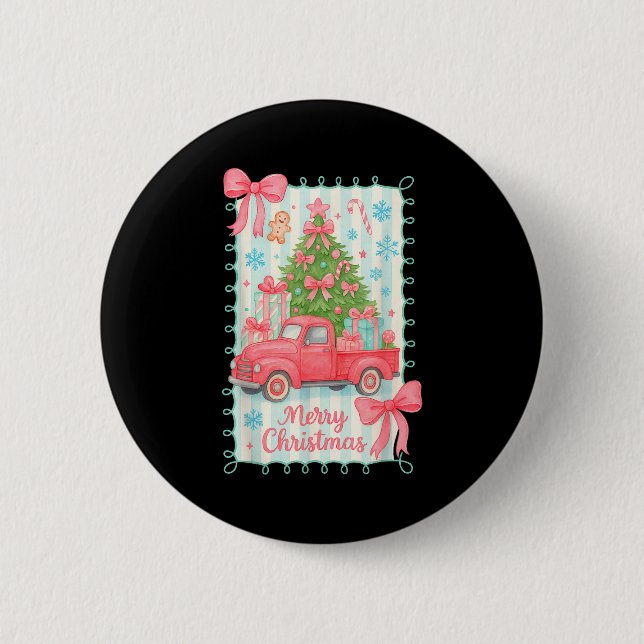 Merry Christmas Nk Truck Family Matching Pajamas G Button (Vorderseite)