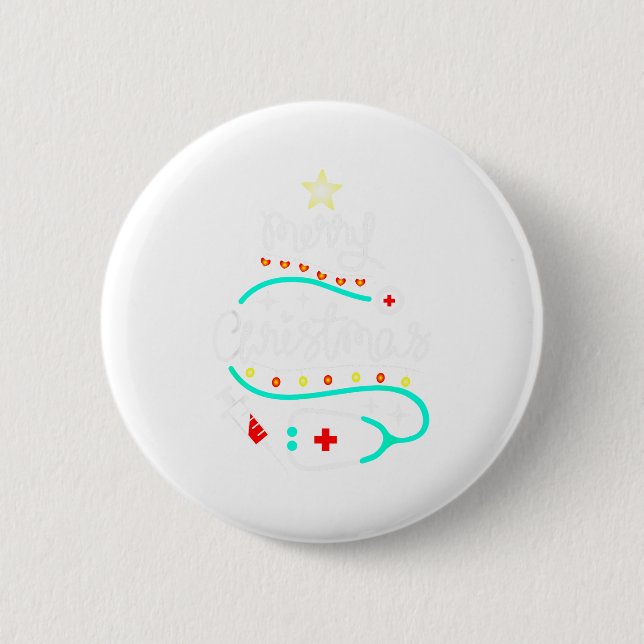 Merry Christmas Nurse Doctor Stethoscope Christmas Button (Vorderseite)