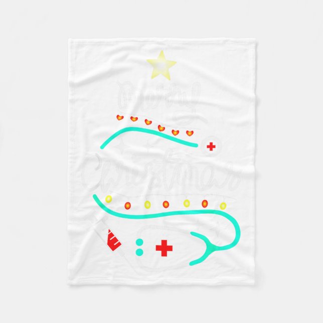 Merry Christmas Nurse Doctor Stethoscope Christmas Fleecedecke (Vorderseite)