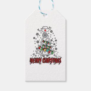 Merry Christmas Nurse Shirt Stethoscope Tree Light Geschenkanhänger