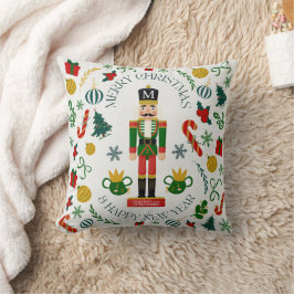 Merry Christmas Nutcracker kundenspezifische Monog Kissen