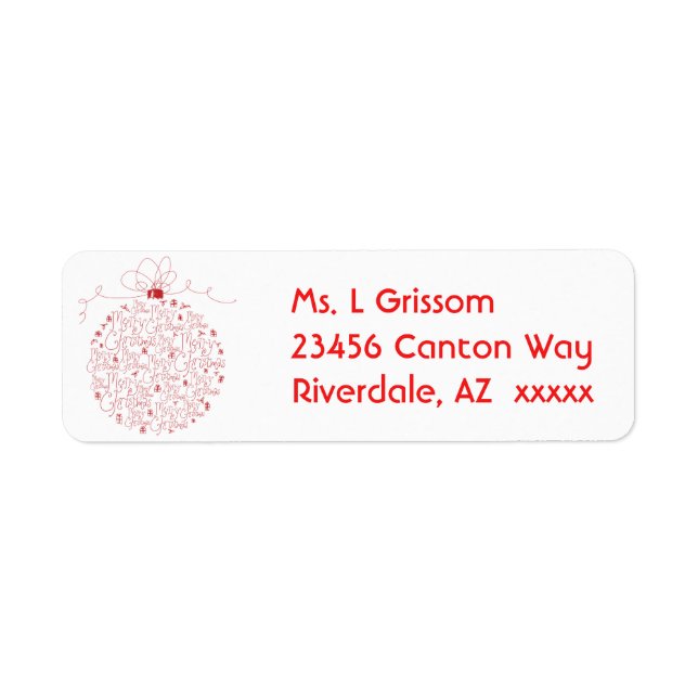 Merry Christmas Ornament Address Labels (Vorne)