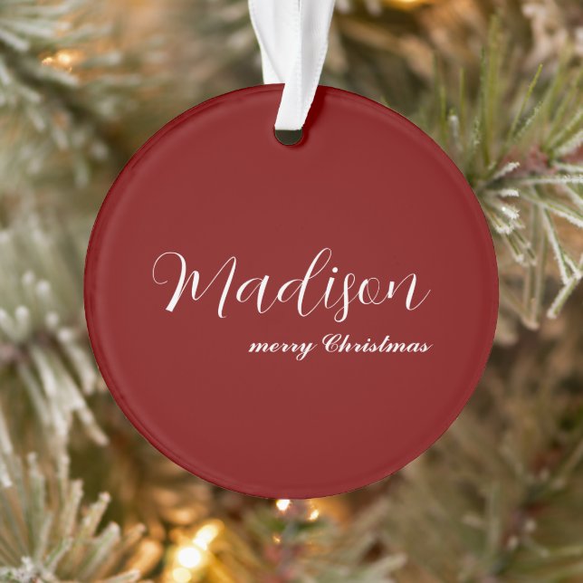 merry Christmas Ornament Featuring Your Name (Baum)