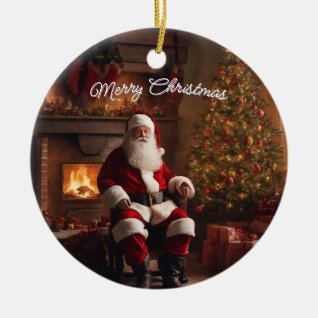 Merry Christmas Ornament: Festive Holiday Keepsake Keramik Ornament (Vorne)