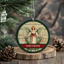 Merry Christmas Ornament Retro Angel Holiday Gift