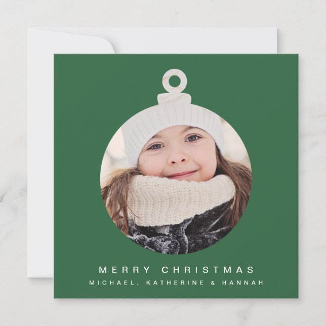MERRY CHRISTMAS ORNATION Fügen Sie Ihr Foto hinzu (Vorderseite)
