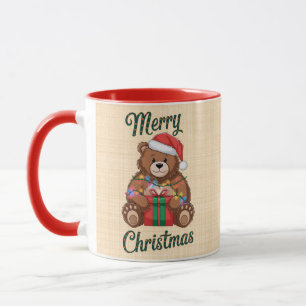 Merry Christmas - Ourson und Weihnachtsgeschenk Tasse
