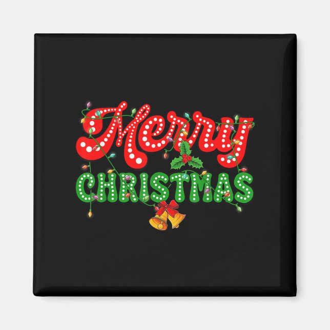 Merry Christmas Pajamas Family Matching Xmas Tree  Magnet (Vorne)